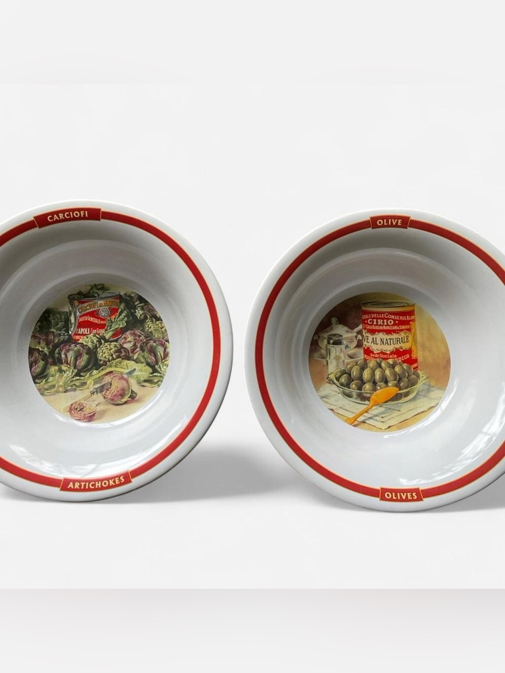 Pottery Barn PASTA RUSTICA Set Of 2 ARTICHOKES & OLIVES Pasta Serving Bowl 10"